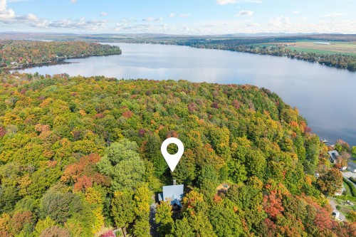 Photo aérienne - 439 Ch. Alger'S Cove, Stanstead - Canton, QC - Outdoor With Body Of Water With View