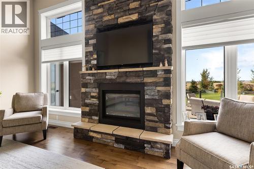 Batters Acreage, Moose Mountain Rm No. 63, SK - Indoor Photo Showing Living Room With Fireplace