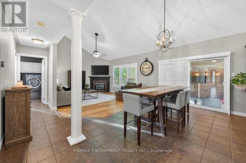 43 Claymore Crescent, Haldimand, ON - Indoor Photo Showing Dining Room With Fireplace