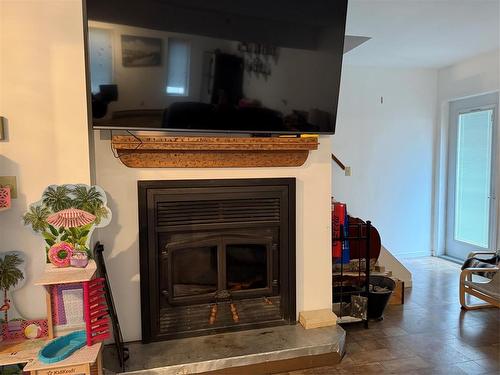 405 Gadwell Place, Duck Mountain Provincial Park, MB - Indoor Photo Showing Living Room With Fireplace