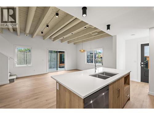 Kitchen, Living & Dining - 2957 Conlin Court Unit# 2, Kelowna, BC - Indoor Photo Showing Kitchen With Double Sink