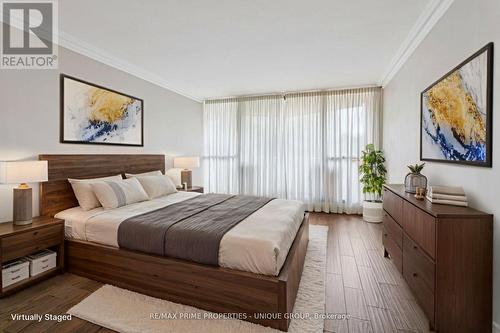 Primary bedroom - virtually staged - 405 - 2010 Islington Avenue, Toronto, ON - Indoor Photo Showing Bedroom