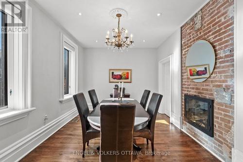 105 Crichton Street, Ottawa, ON - Indoor Photo Showing Dining Room With Fireplace