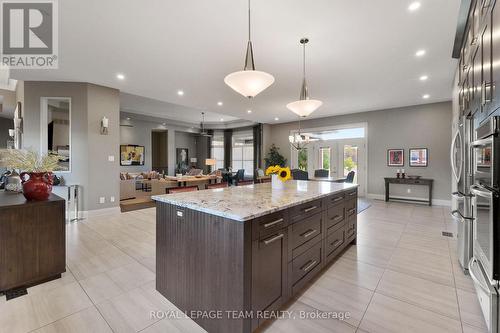 Huge island/breakfast bar with tons of storage. - 217 Shamus Way, Ottawa, ON - Indoor Photo Showing Kitchen With Upgraded Kitchen
