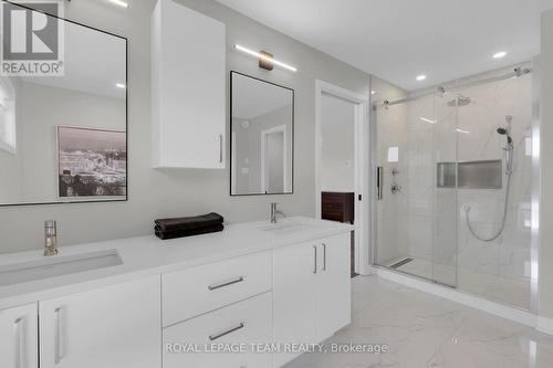 Double sinks & tile shower in Ensuite. - 504 Barrage Street, Casselman, ON - Indoor Photo Showing Bathroom