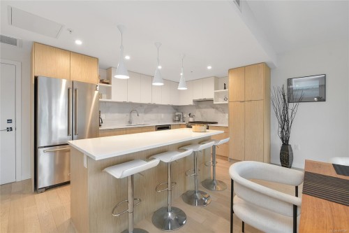 302-5118 Cordova Bay Rd, Saanich, BC - Indoor Photo Showing Kitchen With Upgraded Kitchen