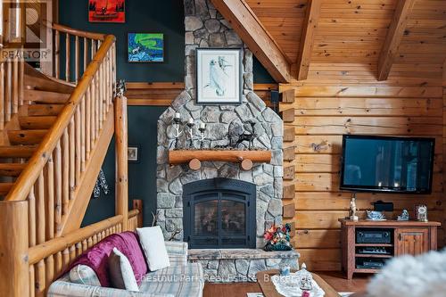 121 Poor Mans Road, Parry Sound Remote Area (Lount), ON - Indoor Photo Showing Living Room With Fireplace