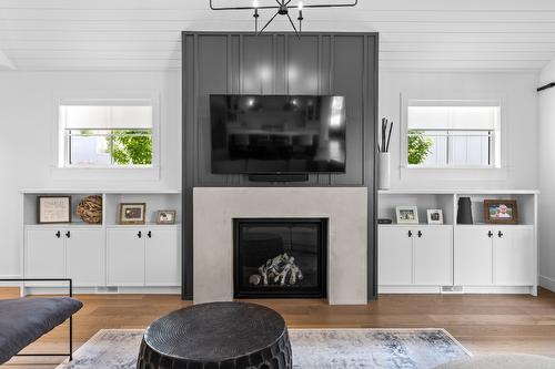 4243 Russo Street, Kelowna, BC - Indoor Photo Showing Living Room With Fireplace