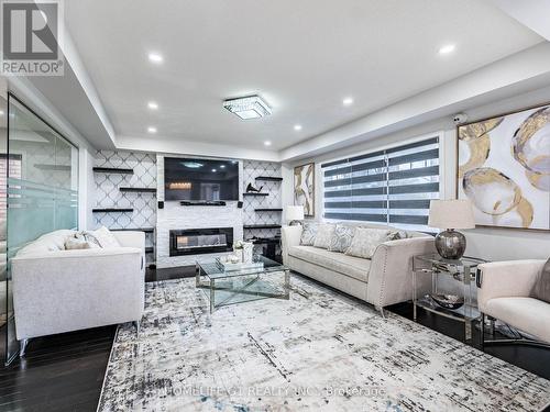8 Locomotive Crescent, Brampton, ON - Indoor Photo Showing Living Room With Fireplace