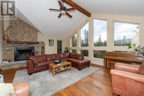 360458 Road 160, Grey Highlands, ON - Indoor Photo Showing Living Room With Fireplace