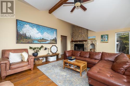360458 Road 160, Grey Highlands, ON - Indoor Photo Showing Living Room With Fireplace