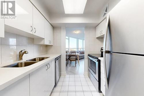 603 - 50 Kingsbridge Garden Circle, Mississauga, ON - Indoor Photo Showing Kitchen With Stainless Steel Kitchen With Double Sink With Upgraded Kitchen