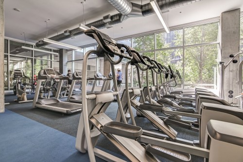 Exercise Room - 353-1414 Rue Chomedey, Montréal (Ville-Marie), QC - Indoor Photo Showing Gym Room