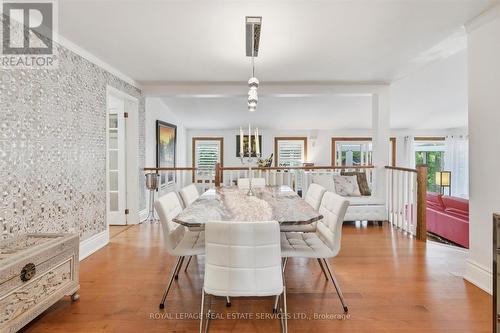 Dining Room Overlooks the Sunken Family Room - 666 Cedar Avenue, Burlington, ON - Indoor Photo Showing Dining Room