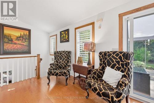 Family Room with Vaulted Ceiling & Gas Fireplace - 666 Cedar Avenue, Burlington, ON - Indoor