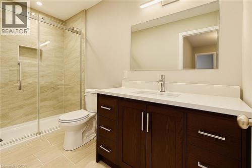 Bathroom featuring vanity and a shower stall - 6 Upper Mercer Street Unit# B6, Kitchener, ON - Indoor Photo Showing Bathroom