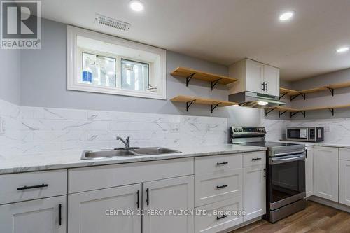 Bsmt - 71 Prince Of Wales Drive, Belleville, ON - Indoor Photo Showing Kitchen With Double Sink