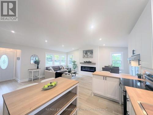 52 Valencourt Drive, Welland, ON - Indoor Photo Showing Kitchen With Fireplace