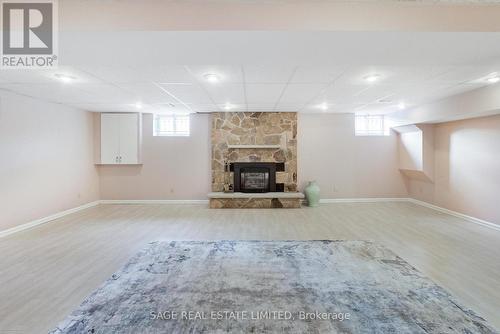 4143 Tapestry Trail, Mississauga, ON - Indoor Photo Showing Basement With Fireplace