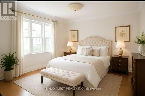 Primary Bedroom Staged - 7147 Harding Crescent, Mississauga, ON - Indoor Photo Showing Bedroom