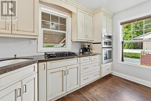 KitchenAid Wall Oven and Microwave in Kitchen - 677 Greenwood Drive, Burlington, ON - Indoor Photo Showing Kitchen With Upgraded Kitchen