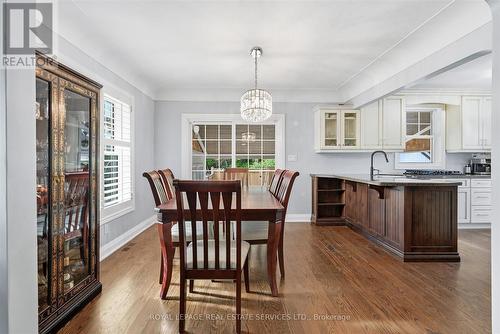 Dining Area with Hardwood Floor is Open to Kitchen - 677 Greenwood Drive, Burlington, ON - Indoor Photo Showing Dining Room