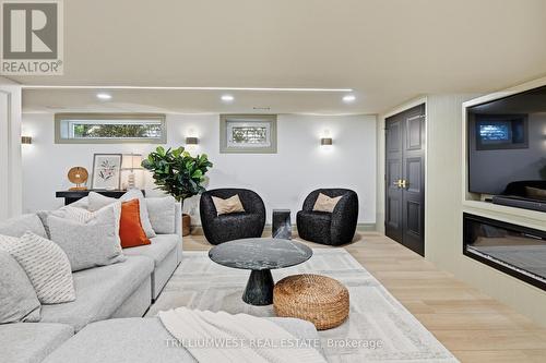 Rec Room - 7 Avalon Avenue, Hamilton, ON - Indoor With Fireplace