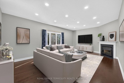 3108 Eden Oak Crescent, Mississauga, ON - Indoor Photo Showing Living Room With Fireplace