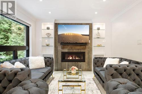 FAMILY ROOM - 78 Charing Crescent, Aurora, ON - Indoor Photo Showing Living Room With Fireplace