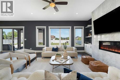 5001 Cremasco, Lasalle, ON - Indoor Photo Showing Living Room With Fireplace