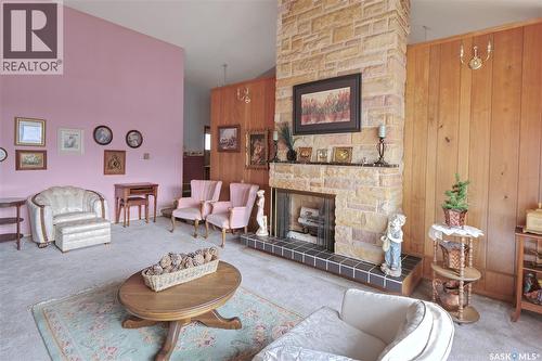1211 Gordon Road, Moose Jaw, SK - Indoor Photo Showing Living Room With Fireplace