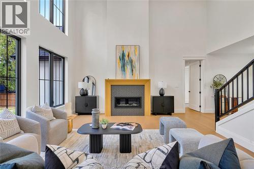 1443 Mullins Drive, Lakeshore, ON - Indoor Photo Showing Living Room With Fireplace