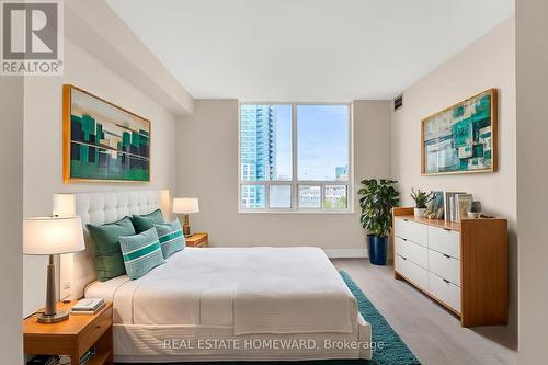 Primary Bedroom Virtual Stage. - 1006 - 215 Wynford Drive, Toronto, ON - Indoor Photo Showing Bedroom