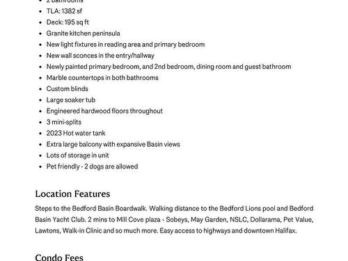 409 220 Waterfront Drive, Bedford, NS 