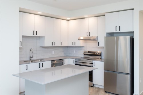 214-2390 City Gate Blvd, Langford, BC - Indoor Photo Showing Kitchen With Double Sink With Upgraded Kitchen