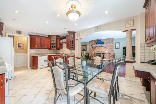 2130 Autumn Breeze Drive N, Mississauga, ON - Indoor Photo Showing Dining Room With Fireplace