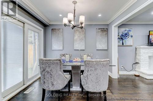8 Haslemere Avenue, Brampton, ON - Indoor Photo Showing Dining Room With Fireplace