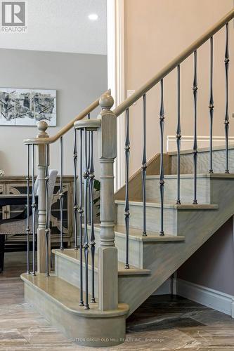 Beautifully Finished Solid Oak Staircase - 17 Miller Drive, Hamilton, ON - Indoor Photo Showing Other Room