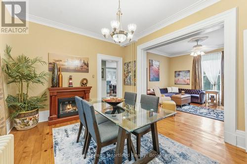 133 St Georges Crescent, Goderich (Goderich (Town)), ON - Indoor Photo Showing Dining Room With Fireplace