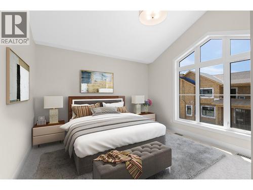 Upper level bedroom - Virtually staged - 4964 Bucktail Lane, Kelowna, BC - Indoor Photo Showing Bedroom