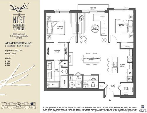 Plan (croquis) - 406-2000 Rue Benoit, Saint-Bruno-De-Montarville, QC - Other