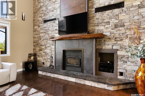 Fichter Acreage, Estevan Rm No. 5, SK - Indoor Photo Showing Living Room With Fireplace