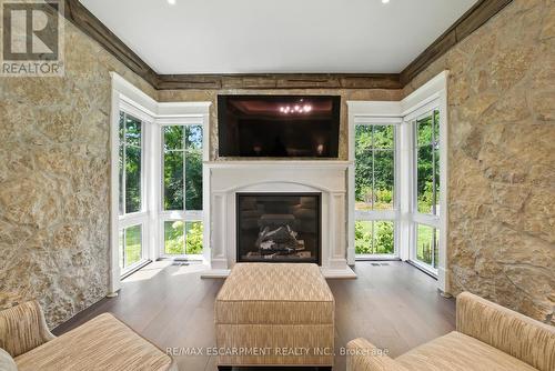 Primary Bedroom - 597 Old York Road, Burlington, ON - Indoor Photo Showing Living Room With Fireplace