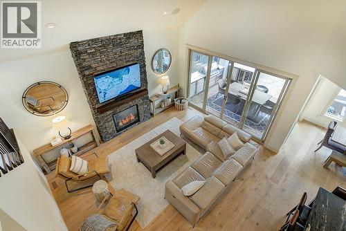 Birds Eye of living room - 425 Audubon Court, Kelowna, BC - Indoor Photo Showing Living Room With Fireplace
