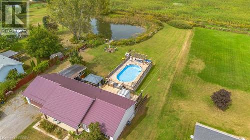 527 Conc 3 Townsend Road, Wilsonville, ON - Outdoor With Above Ground Pool With View