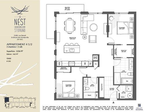 Plan (croquis) - 101-2100 Rue Benoit, Saint-Bruno-De-Montarville, QC - Other