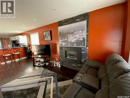 454 Darlington Street E, Yorkton, SK - Indoor Photo Showing Living Room With Fireplace