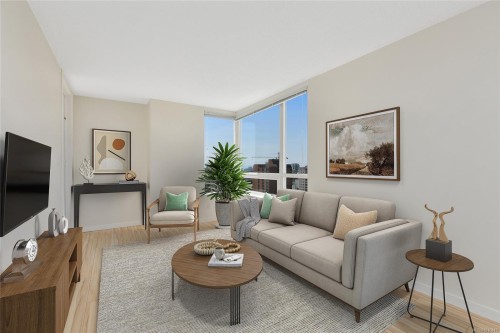 1208-930 Yates St, Victoria, BC - Indoor Photo Showing Living Room