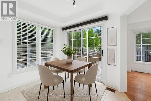 Virtually Staged Dining Area w/Walkout to Deck - 1324 Ashwood Terrace, Oakville, ON - Indoor Photo Showing Dining Room