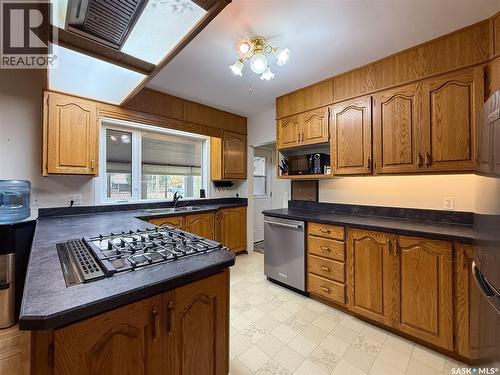 220 1St Street W, Ponteix, SK - Indoor Photo Showing Kitchen With Double Sink